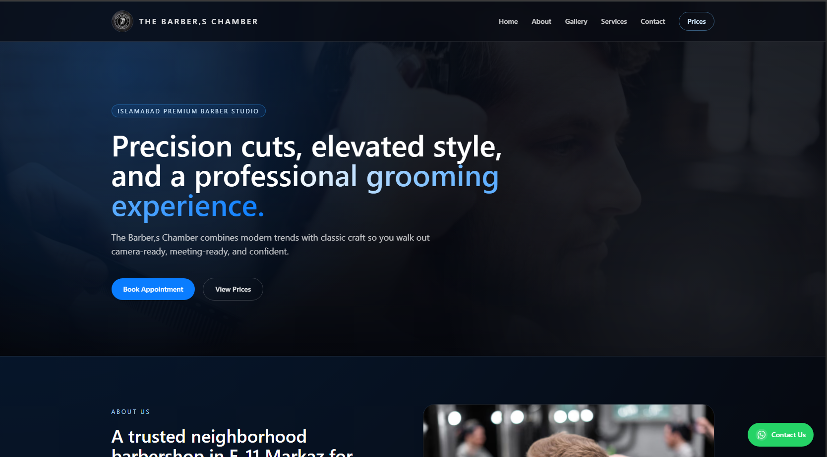 Barbershop homepage